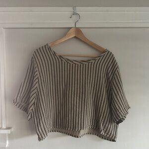 Curator SF Oat and Black Noa Crop Tee - XL
